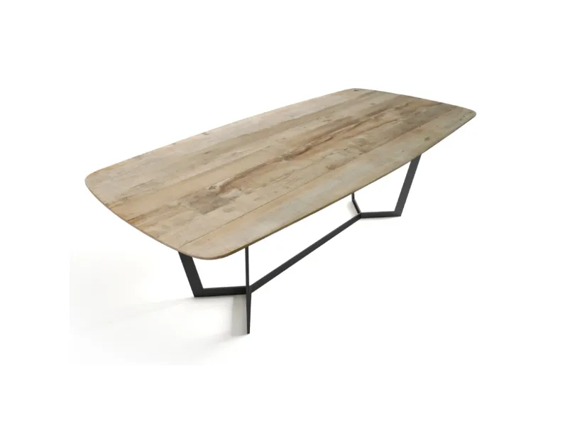 Tavolo Saponetta in legno con base in ferro di Re-wood