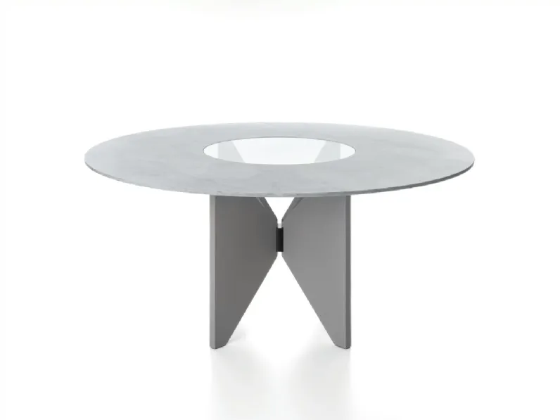 Tavolo Saturno con top in marmo e vetro di Alias