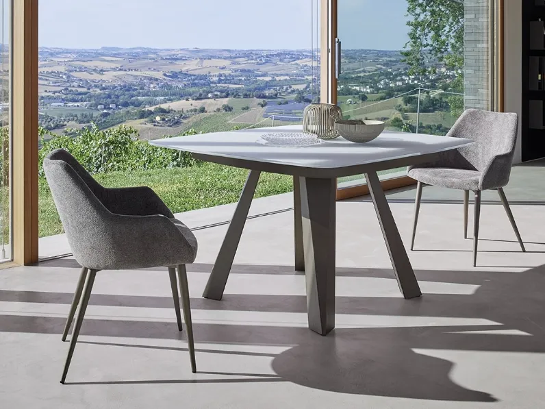 Tavolo quadrato allungabile Saturno T31 di Friulsedie