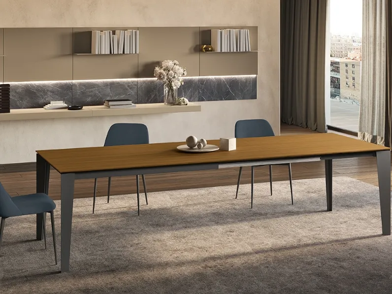 Tavolo allungabile Seattle in noce impiallacciato di Febal Casa