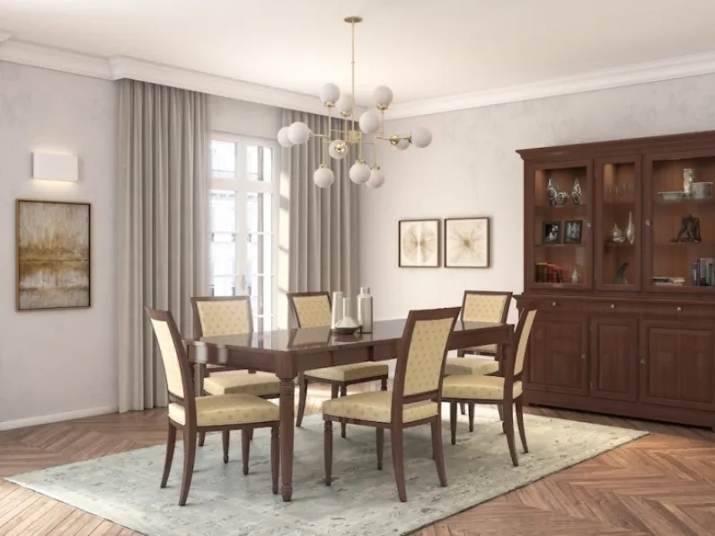 Tavolo classico rettangolare in legno Varia Louis di Selva