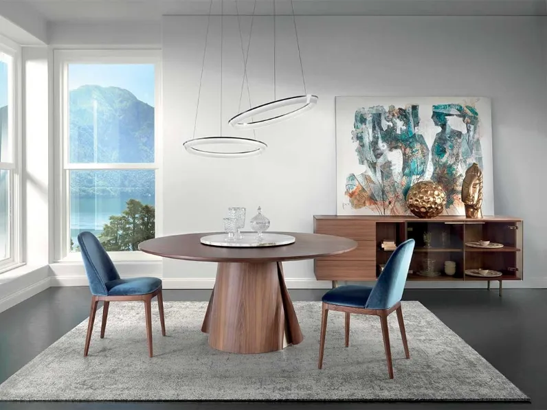 Tavolo in legno con dettagli in metallo verniciato Shell di Pacini e Cappellini