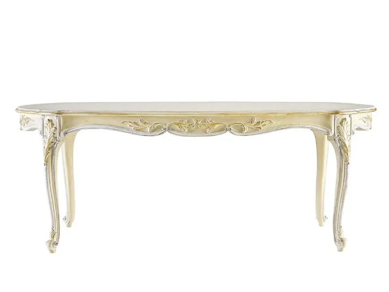 Tavolo 3704 colore sabbia, bianco antico e mecca di Silvano Grifoni