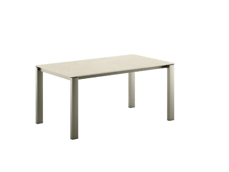 Tavolo allungabile Sinfonia Caranto con piano in ceramica e struttura in metallo di Veneta Cucine
