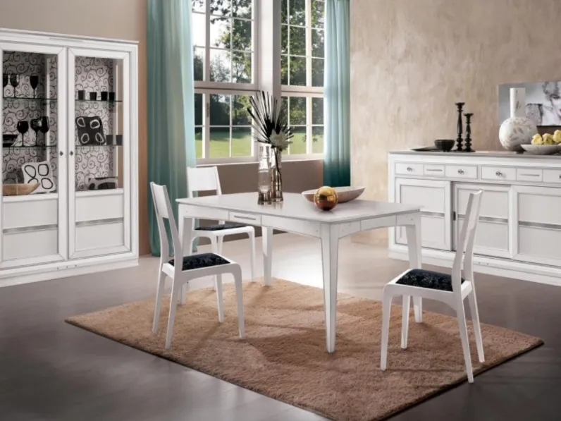 Tavolo Sogni art 2002 in Bianco Lucido di Padovani Mobili