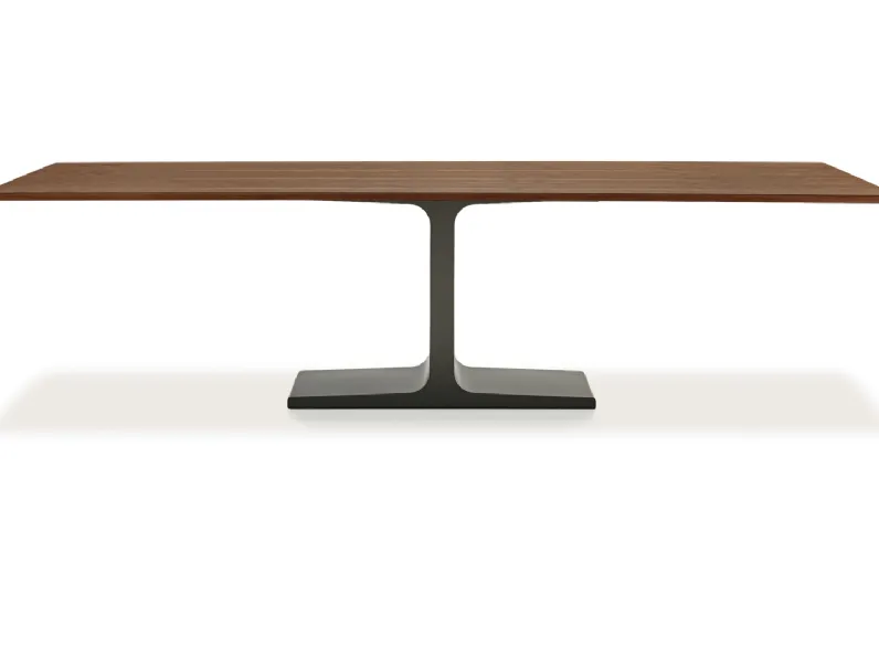 Tavolo Palace Wood con top in legno e base in metallo laccato Bianco di Sovet