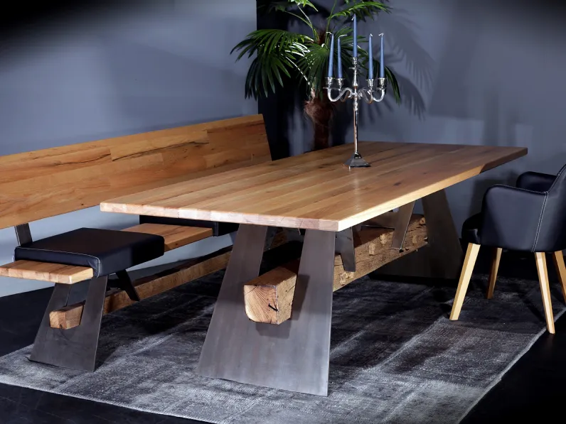 Tavolo in legno con gambe in metallo Savoia 002 di Sprenger