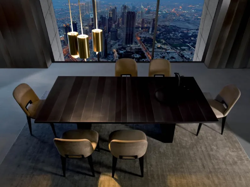 Tavolo totalmente rivestito in ferro nero cenere ST 51 di Laura Meroni