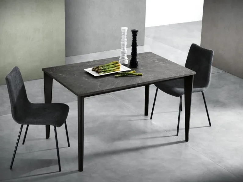 Tavolo allungabile Stylo Big Stylo in melaminico marmo nero di MaxHome