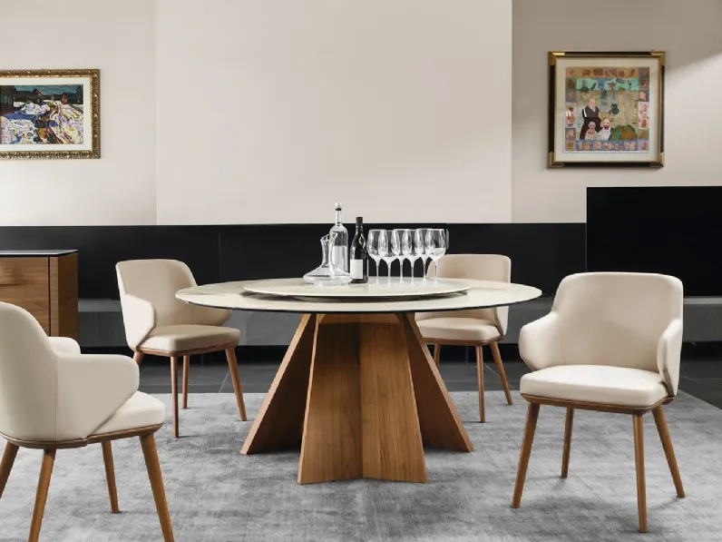 Tavolo rotondo Susan in ceramica di Calligaris