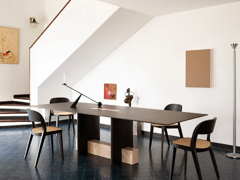 Tavolo Syn in legno e marmo di Potocco