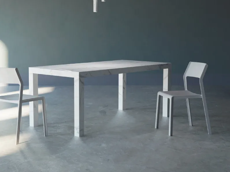 Tavolo allungabile T509 Otis in laminato marmo di AF Ferrero