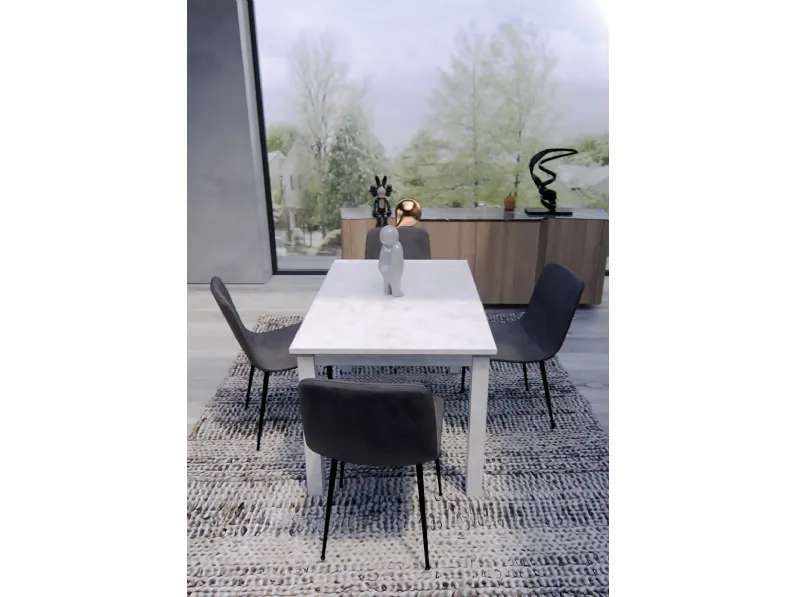 Tavolo T551 Isidoro in melaminico malta bianca di AF Ferrero