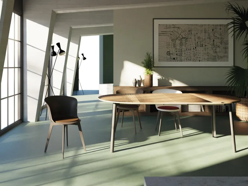 Tavolo allungabile T595 Asgard in laminato rovere di AF Ferrero
