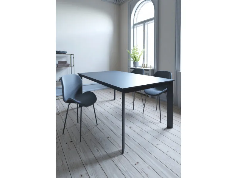 Tavolo allungabile T601 Orione in laminato lavagna malta di AF Ferrero