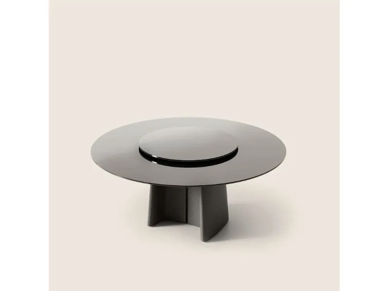 Tavolo in vetro con base in cemento Tara di Flexform