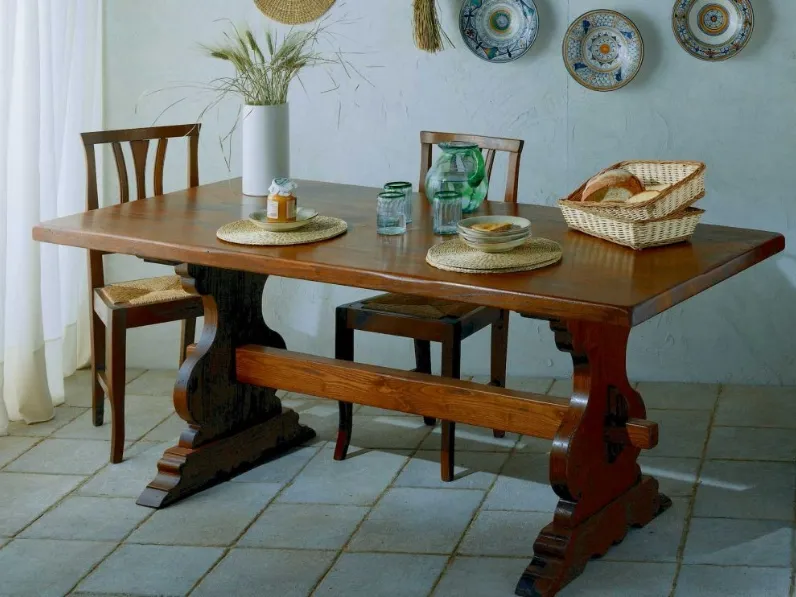 Tavolo rettangolare 356 in legno massello di Paganelli