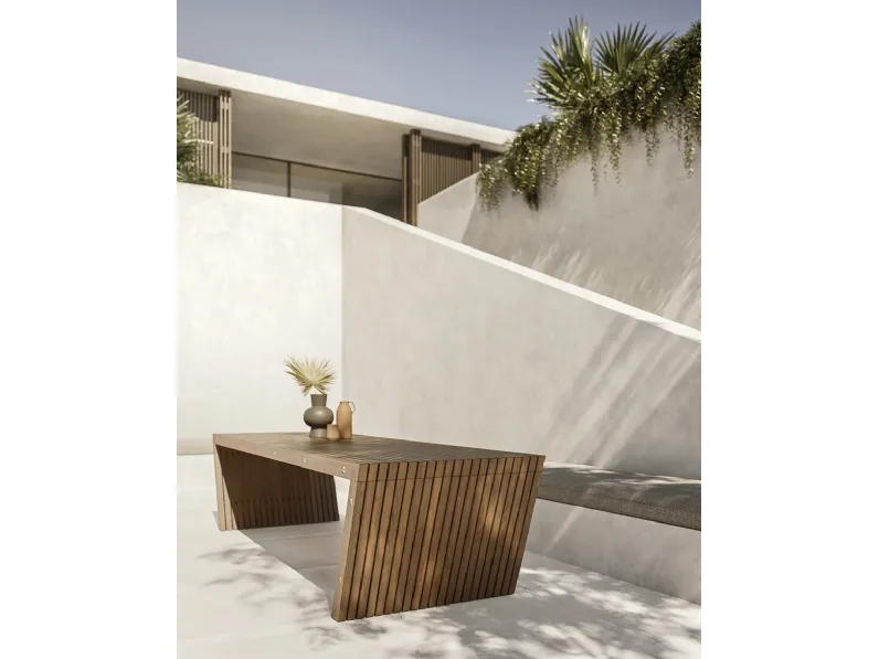 Tavolo Project 08 in listelli di frassino massello di Modulnova