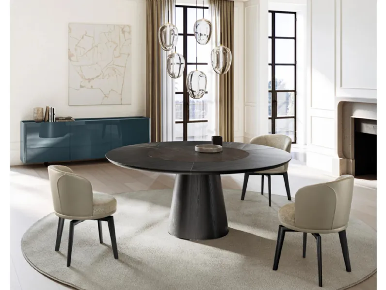 Tavolo Teo con top in legno e ceramica di Eforma