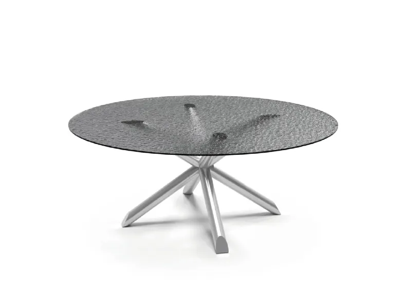 Tavolo rotondo con top in vetro Thomas di Cantori