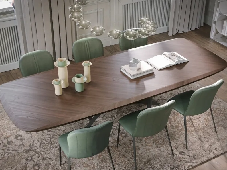 Tavolo Thunder Silk Wood in noce canaletto di Tonin Casa