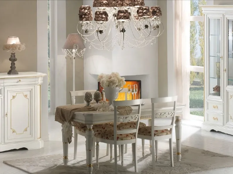 Tavolo allungabile Trend Style TR1378 con piano intarsiato di Imba Srl