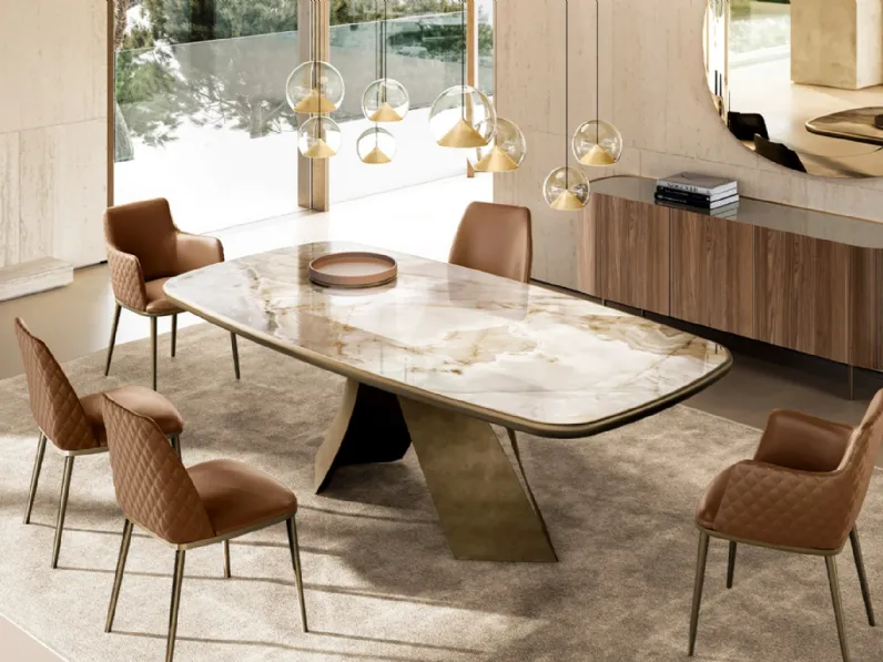 Tavolo Twist con top in ceramica king di Eforma