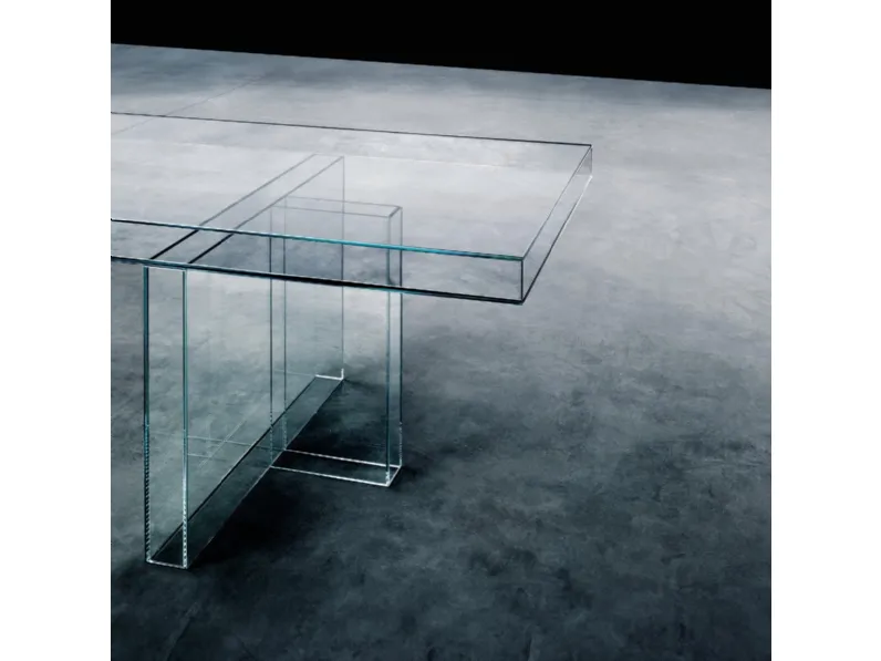 Tavolo Verglas in cristallo trasparente extralight di Glas Italia
