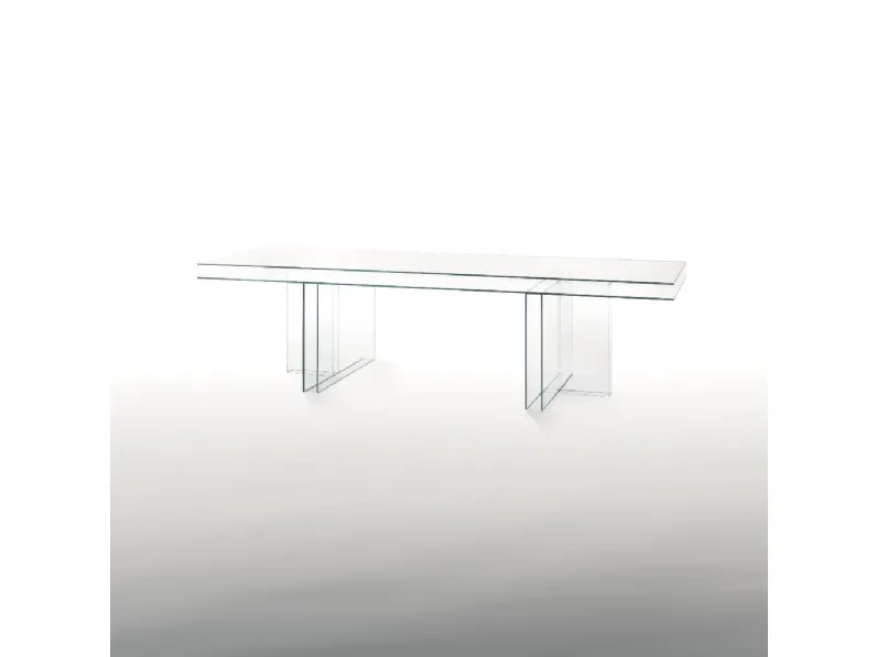 Tavolo Verglas in cristallo trasparente extralight di Glas Italia