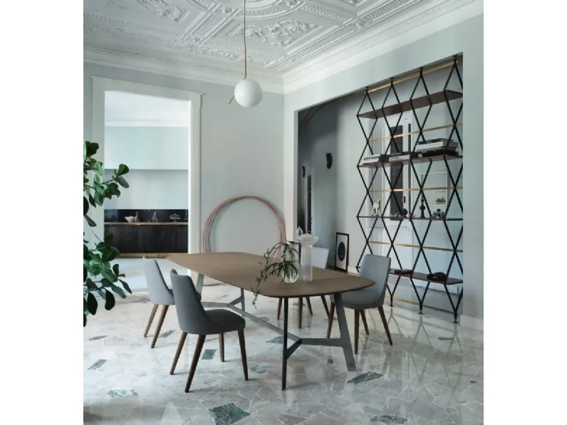 Tavolo Vertigo in Rovere Argilla di Sangiacomo