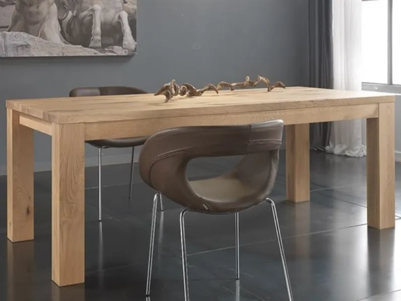 Tavolo allungabile in legno di rovere massello Vivido 4292 di Conarte