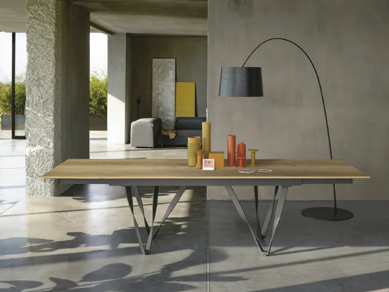 Tavolo allungabile Wave finitura rovere nodato di Sedit