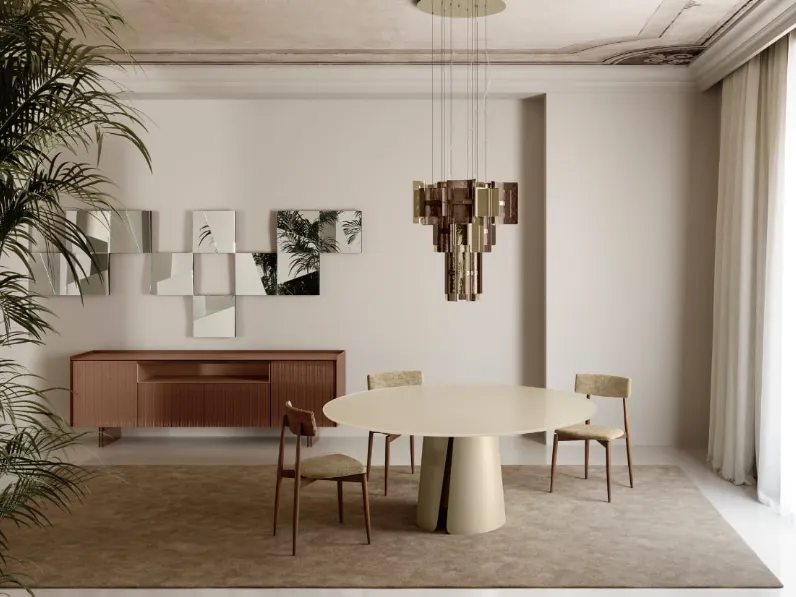 Tavolo Wiston con top in vetro di Tonelli