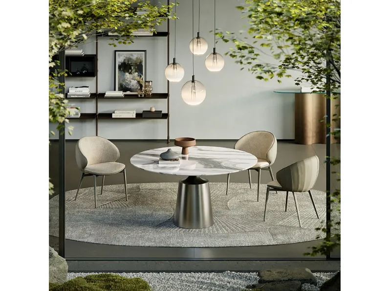 Tavolo rotondo Yoda Marble di Cattelan Italia