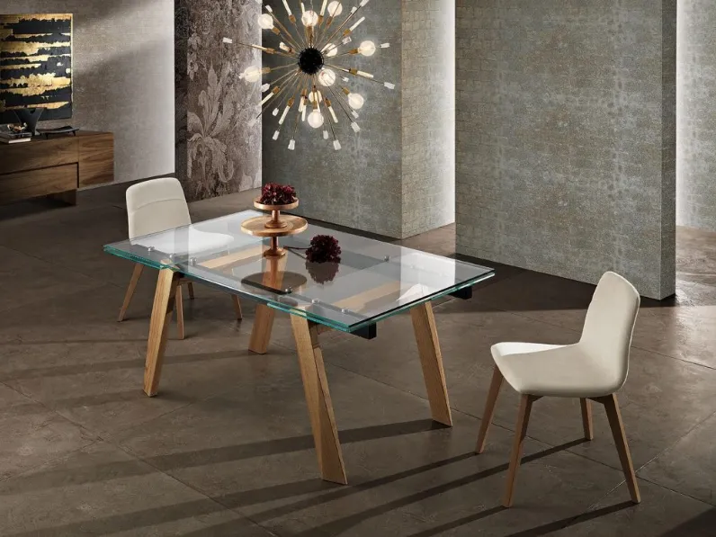 Tavolo allungabile in vetro trasparente Yuri di MaxHome