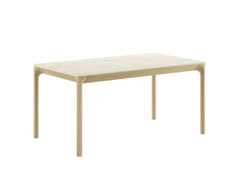 Tavolo allungabile Zeno Caranto con piano in ceramica e base in legno di Veneta Cucine