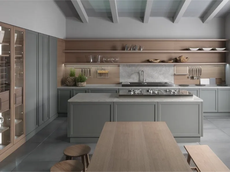 Cucina Classica Aeterna Contemporary in laccato opaco e essenza Rovere de L'Origine