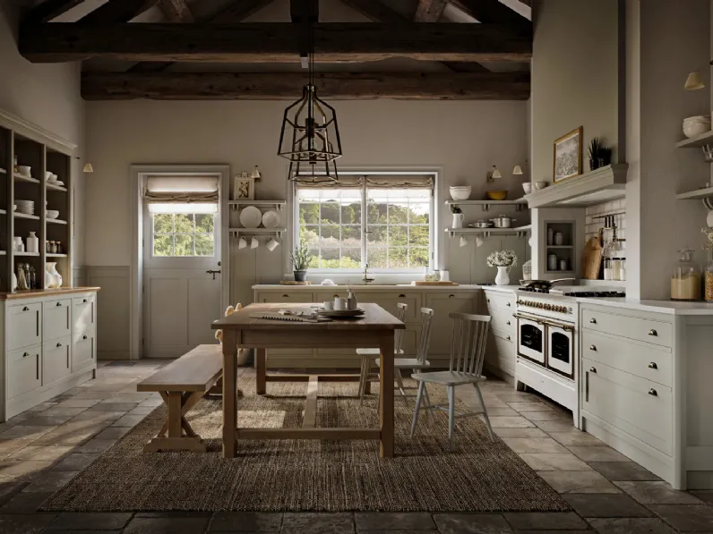 Cucina Classica angolare Agatha in legno laccato di Marchi