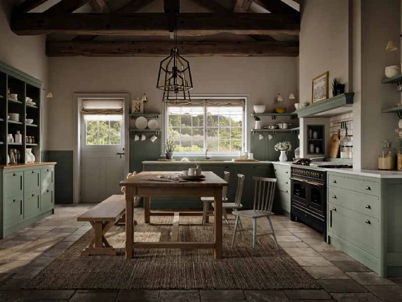 Cucina Classica angolare Agatha in legno laccato di Marchi