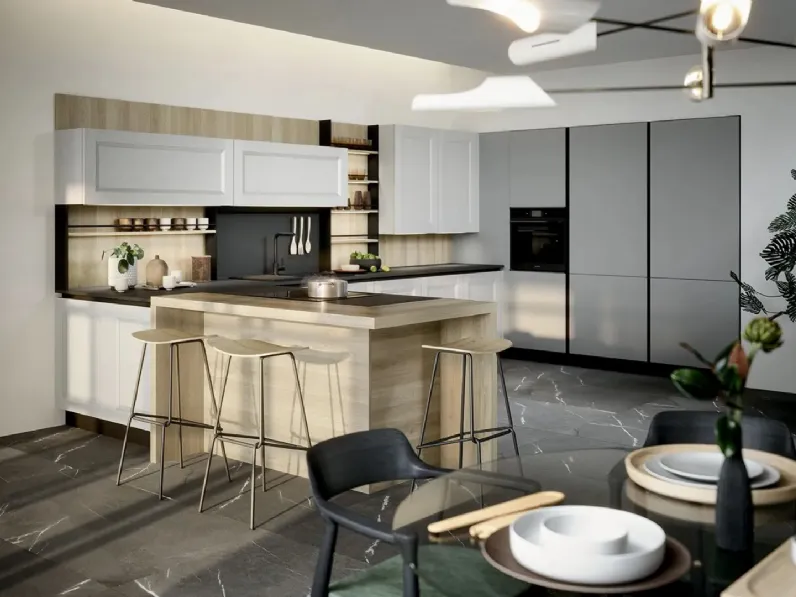 Cucina Classica con penisola Asia 01di Forma Cucine