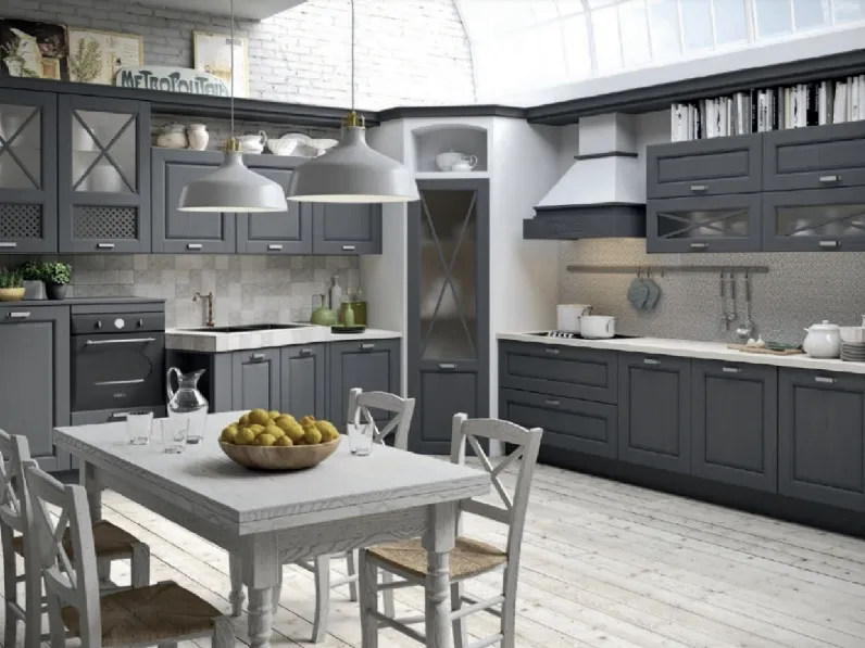 Cucina Classica angolare Bellagio in Frassino Antracite di Aran
