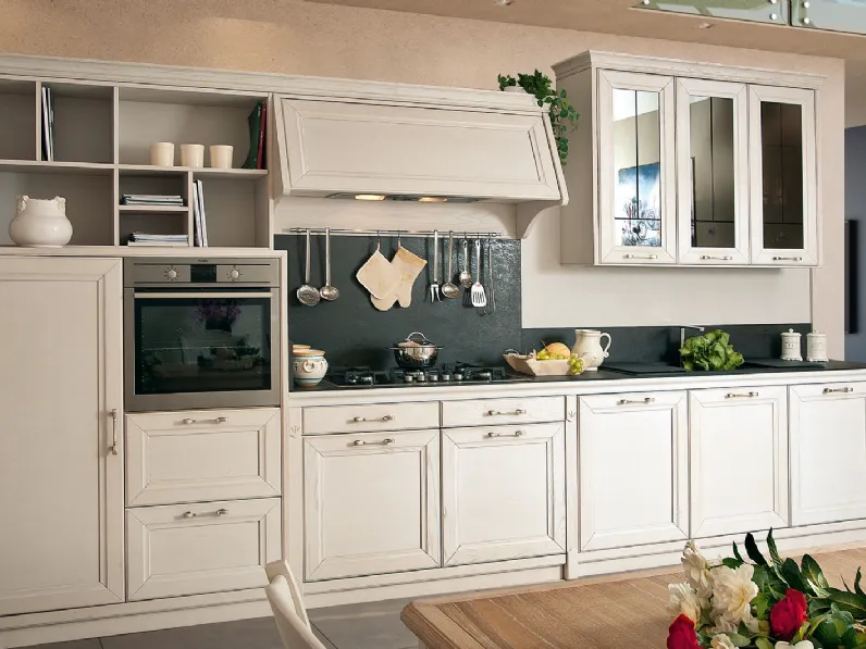 Cucina Classica lineare Belville in Frassino Avorio di Le Cucine dei Mastri