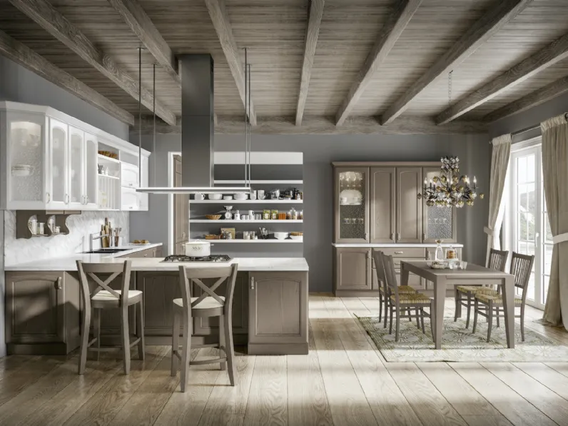 Cucina Classica Cantica con penisola di Home Cucine