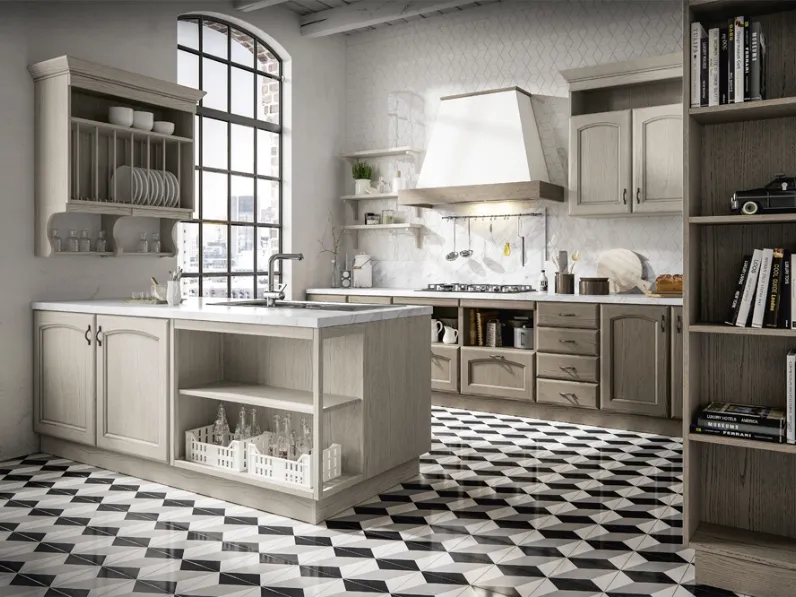 Cucina Classica Cantica con penisola di Home Cucine