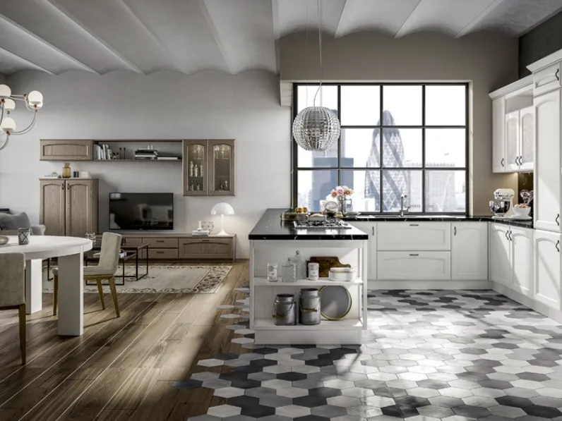 Cucina Classica Cantica con penisola di Home Cucine