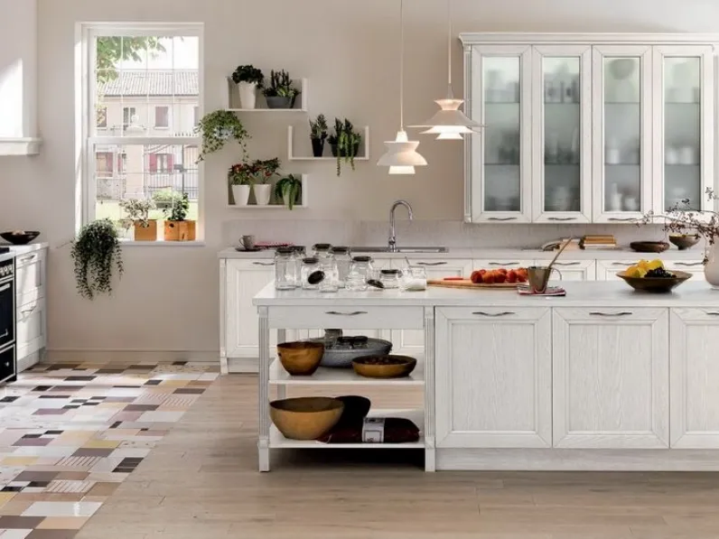 Cucina Classica Free comp 01 in Frassino laccato Bianco Decapè di Lyons Cucine
