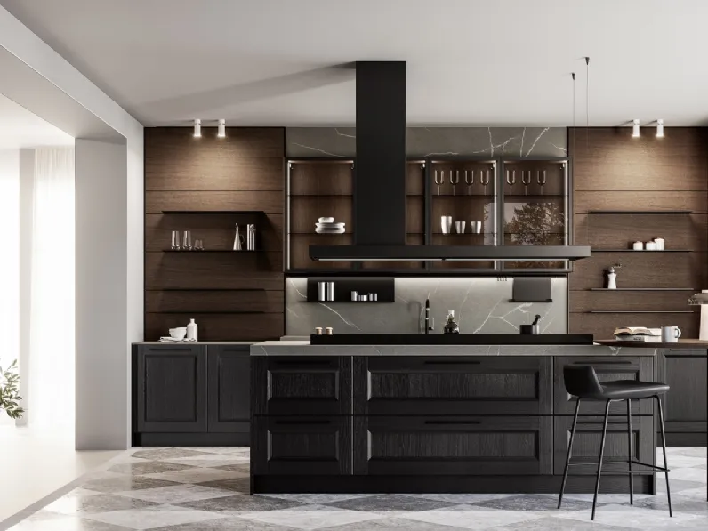 Cucina Classica in laccato a poro aperto con isola Gioiosa di Arredo3