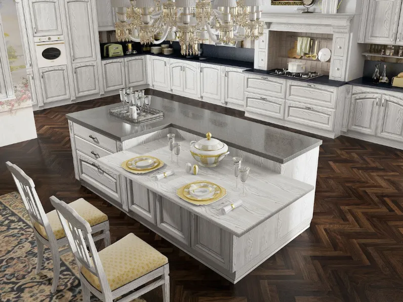 Cucina Classica Gold Elite con isola di Home Cucine