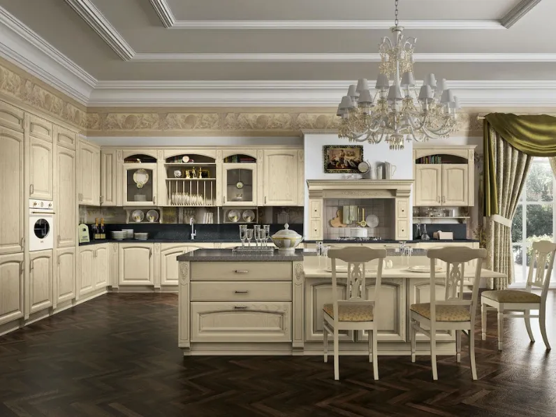 Cucina Classica Gold Elite con isola di Home Cucine