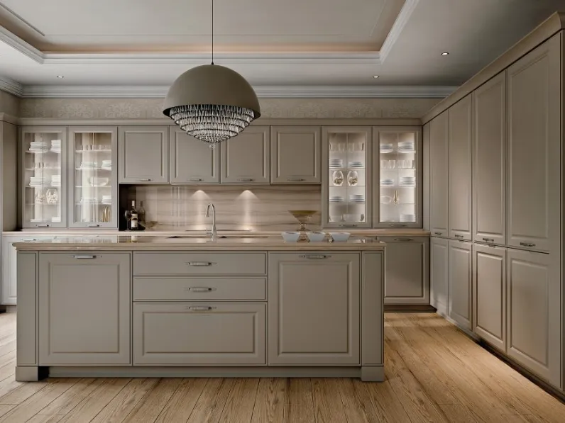 Cucina Classica con isola in laccato opaco Gonzaga 03 di Scic